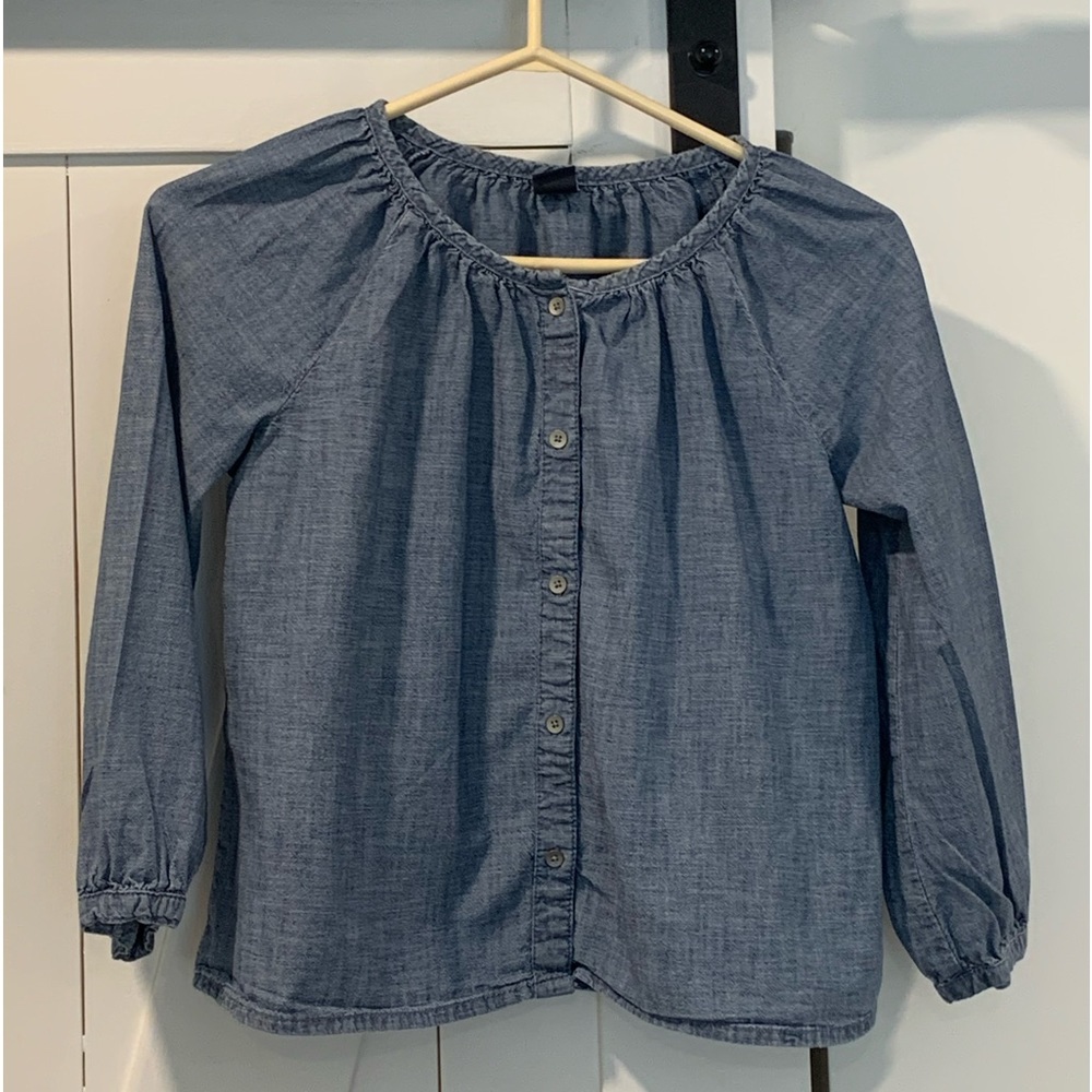 GAP Girls Chambray Blue Button Down (LG)